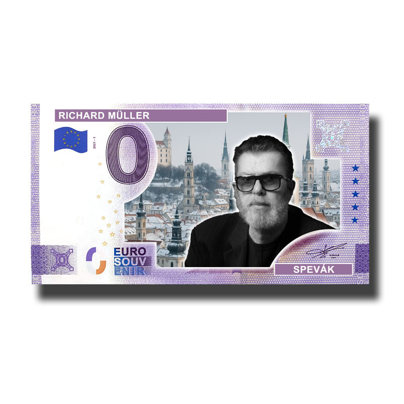 0 Euro Souvenir Banknote Richard Muller Custom Colour Slovakia 2025