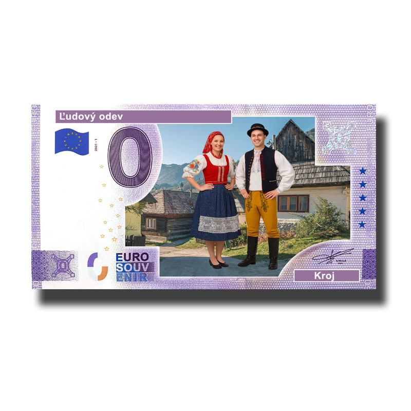 0 Euro Souvenir Banknote L'udovy Odev- Kroj Custom Colour Slovakia 2025