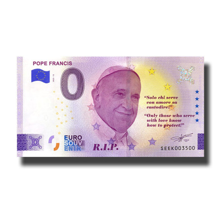 0 Euro Souvenir Banknote Pope Francis Italy SEEK 2025-12