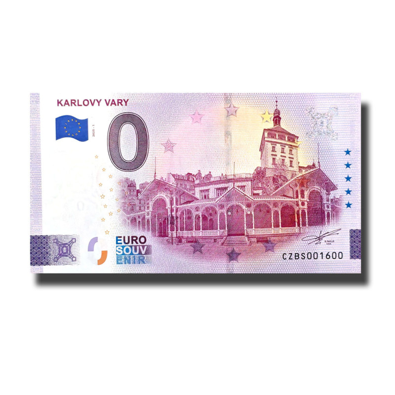 0 Euro Souvenir Banknote Karlovy Vary Czech CZBS 2025-1 0 Euro Souvenir Banknote Karlovy Vary Czech CZBS 2025-1