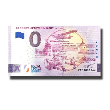 0 Euro Souvenir Banknote 50 Rokov Liptovskej Mary Slovakia EEDS 2025-2