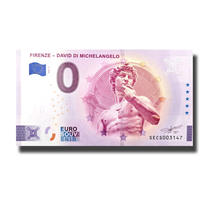 0 Euro Souvenir Banknote Firenze David Di Michelangelo Italy SECS 2025-5