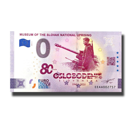 0 Euro Souvenir Banknote Museum of the Slovak National Uprising Slovakia EEAA 2025-9