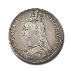 1889 United Kingdom Victoria Full Crown Silver Coin