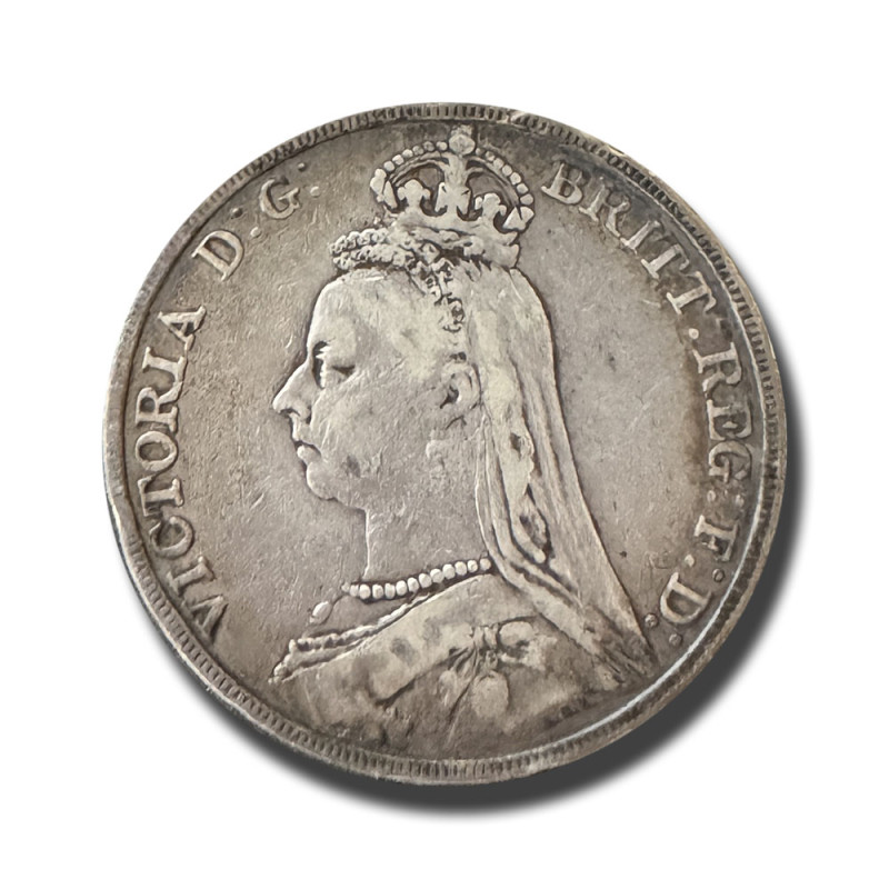 1889 United Kingdom Victoria Full Crown Silver Coin