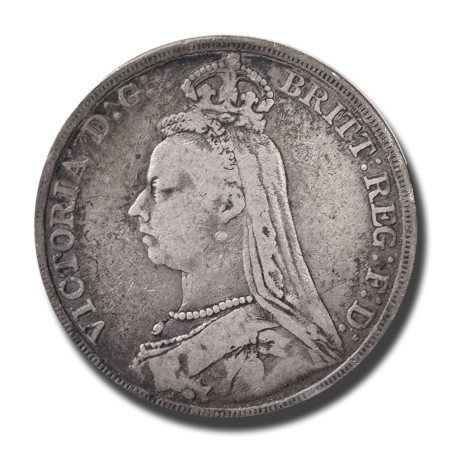 1889 United Kingdom Victoria Full Crown Silver Coin