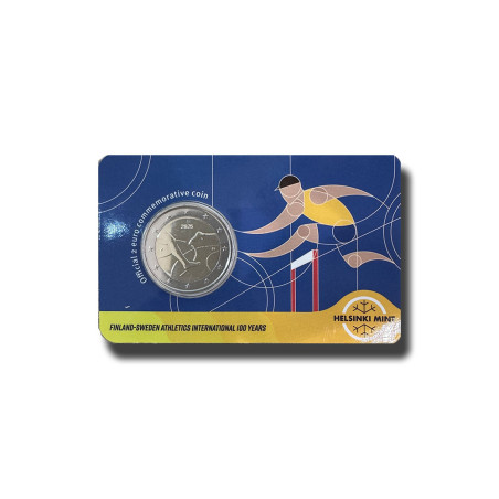 2025 Finland Sweden Athletics International 100 years- English Version 2 Euro Coin Card