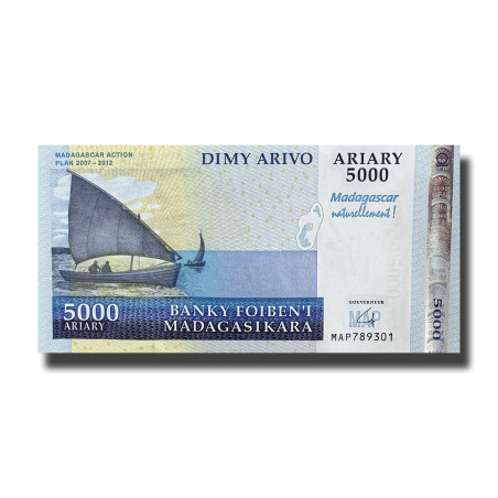 2008 Madagascar 5000 Ariary Banknote Uncirculated