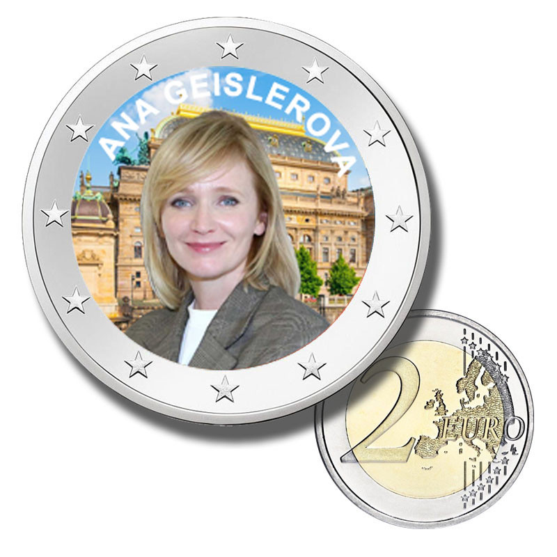2 Euro Coloured Coin Ana Geislerova