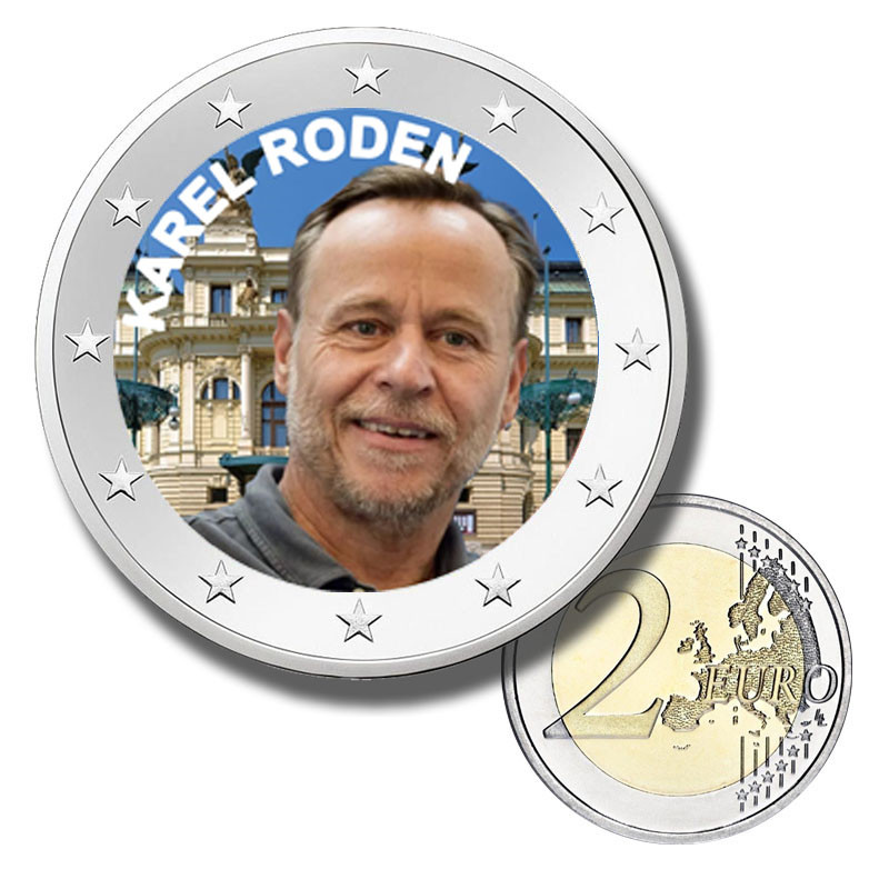 2 Euro Coloured Coin Karel Roden