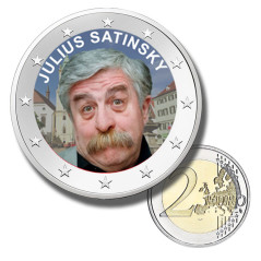 2 Euro Coloured Coin Julius Satinsky