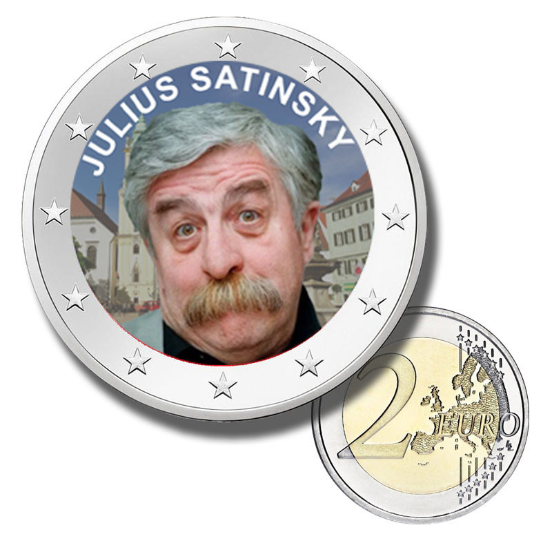 2 Euro Coloured Coin Julius Satinsky