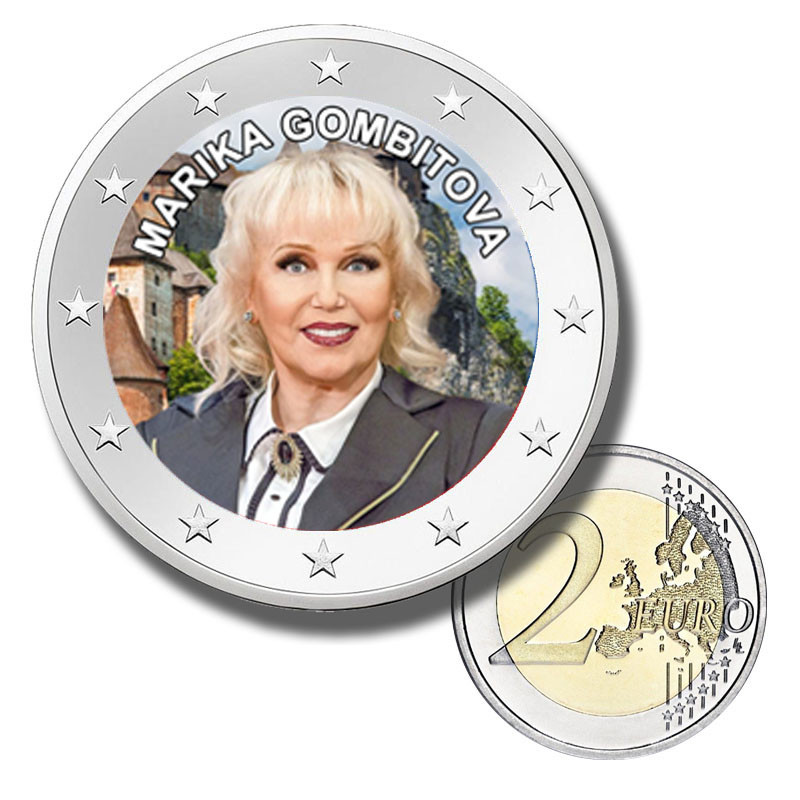 2 Euro Coloured Coin Marika Combitova