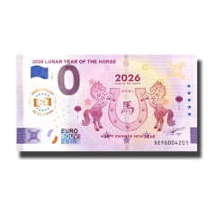Anniversary 0 Euro Souvenir Banknote 2026 Lunar Year of the Horse Italy SEFG 2025-2