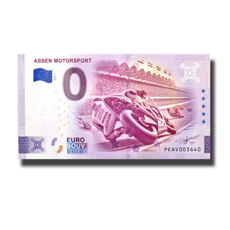 0 Euro Souvenir Banknote Assen Motorsport Netherlands PEAV 2025-2