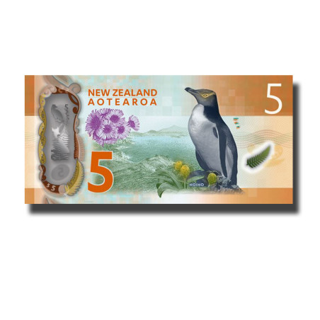 2015 New Zealand 5 Dollars Polymer Banknote Uncirculated