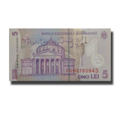 2018 Romania 5 Lei Polymer Banknote Uncirculated