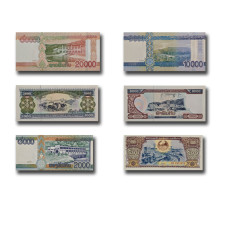 2003-2020 Laos Kip Set of 6 Banknote Uncirculated