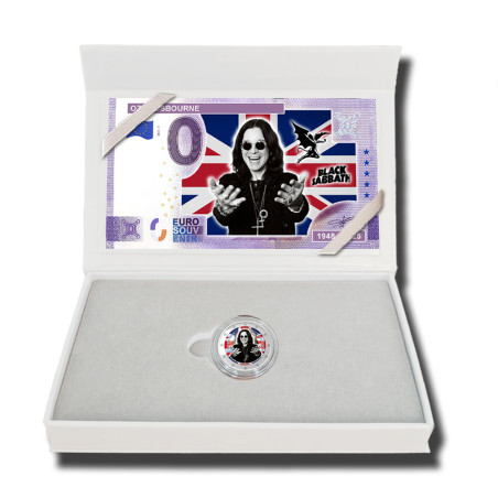 2 Euro Coloured Coin and Banknote Ozzy Osbourne 1948-2025