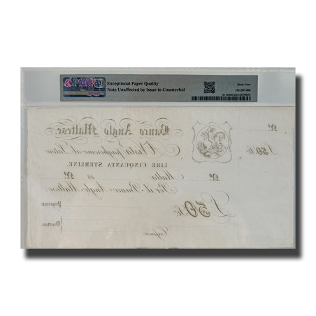 1880 Malta, Banco Anglo Maltese 50 Pounds Pick S116r-PMG64