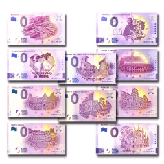 Set of 10 Italian Banknotes Heritage Italy 2018-2025
