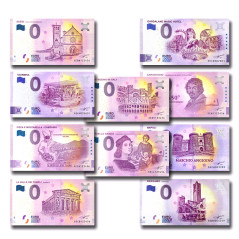 Set of 10 Italian Banknotes Treasures Italy 2019-2023