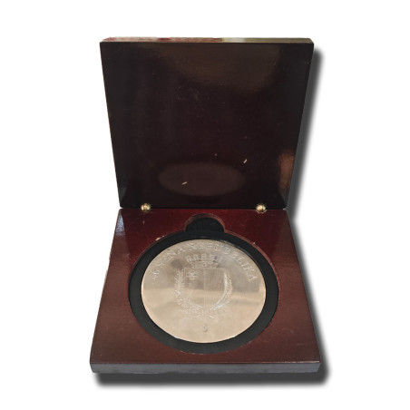 1974-2014 Malta 40 Sena Repubblika Silver Medal Original Box