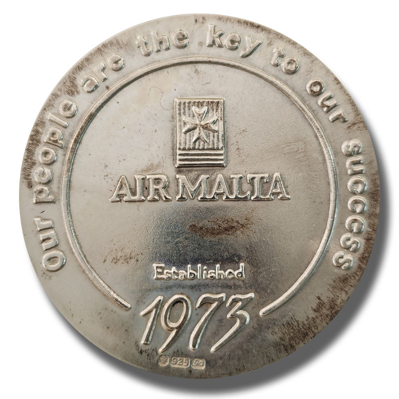 1973 Air Malta Medal Aviation 0,925 Silver