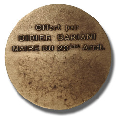 France Medal 20e Arron Dissement de Paris Medal 50mm