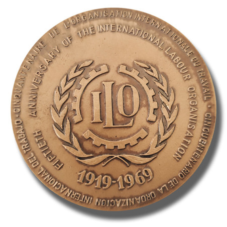 1969 Medal 50th Anniversary International Labour Organization 60mm 1919-1969
