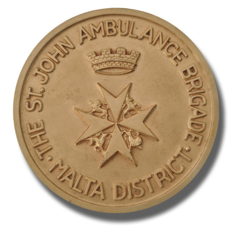 1859 Malta Medal Golden Jubilee 0,800 Silver St John Ambulance Gold Gilt 70mm