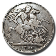 1890 United Kingdom Victoria Full Crown Silver Coin