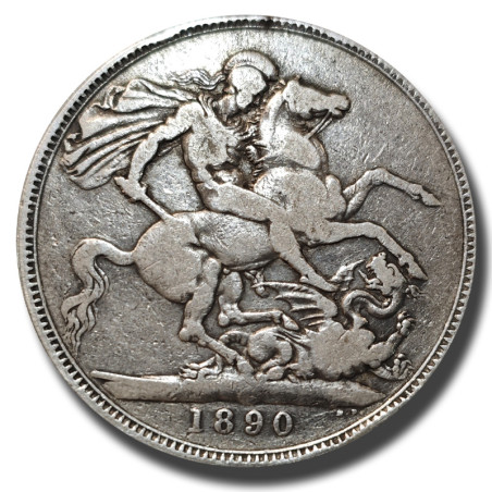 1890 United Kingdom Victoria Full Crown Silver Coin