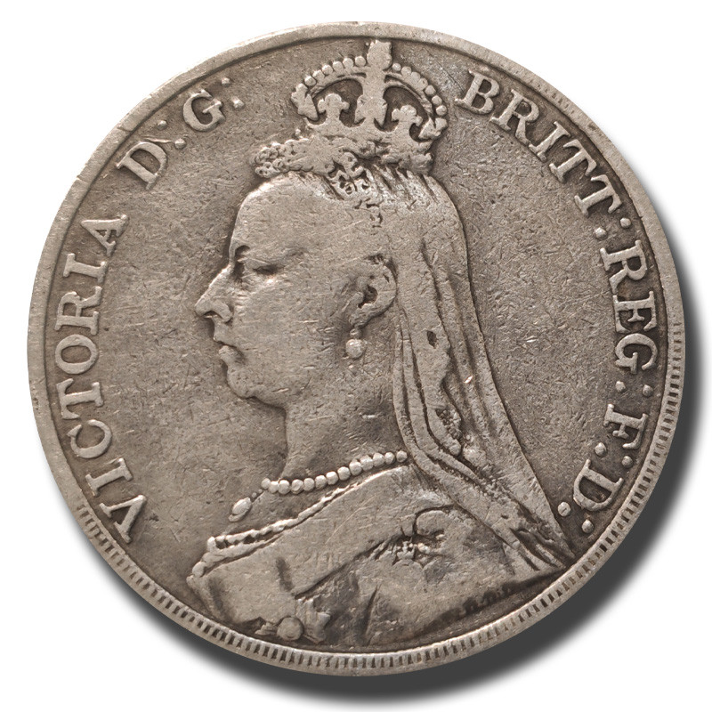 1890 United Kingdom Victoria Full Crown Silver Coin