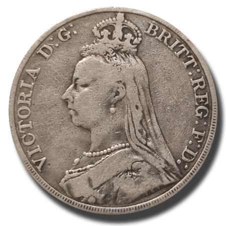 1890 United Kingdom Victoria Full Crown Silver Coin