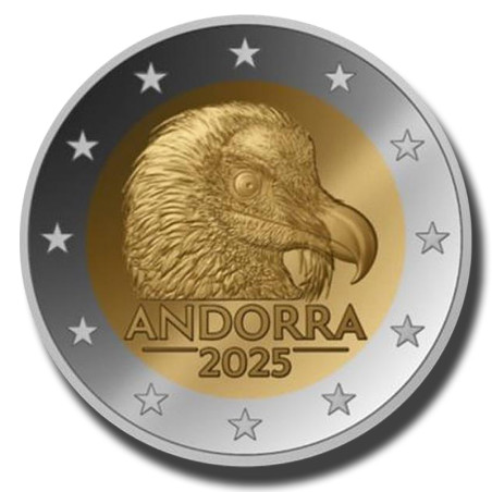 2025 Andorra The Bearded Vulture 2 Euro Coin