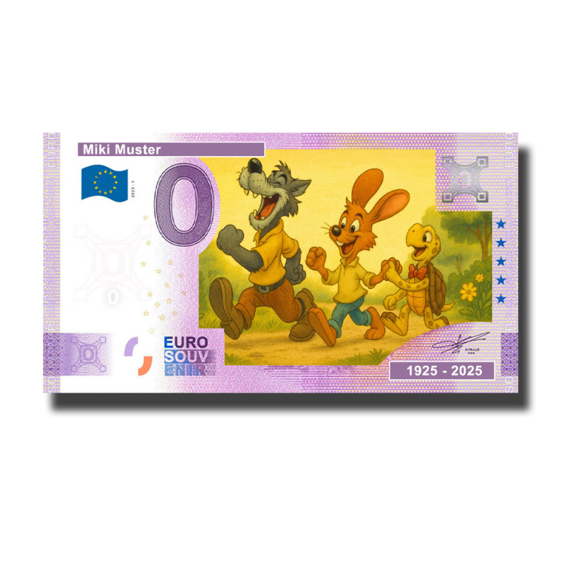 0 Euro Souvenir Banknote Miki Muster 1925-2025 Slovenia Custom Colour