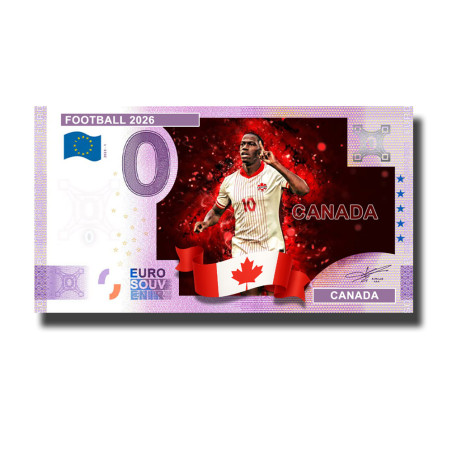 0 Euro Souvenir Banknote Football 2026 Canada Custom Colour