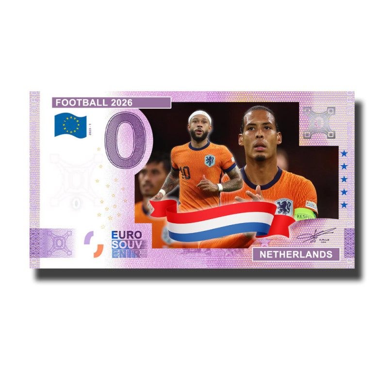 0 Euro Souvenir Banknote Football 2026 Netherlands Custom Colour