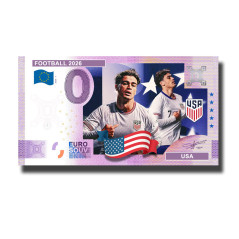 0 Euro Souvenir Banknote Football 2026 USA Custom Colour