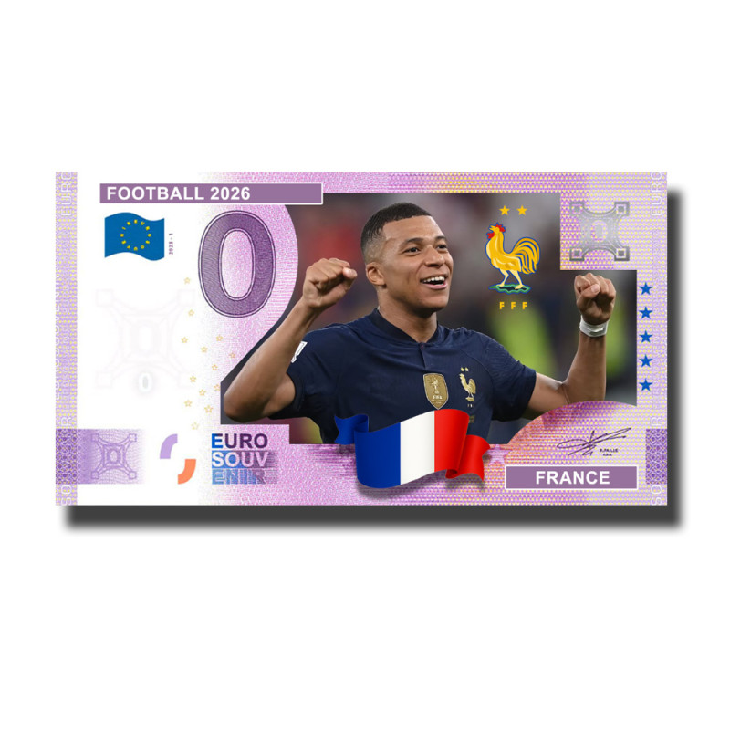 0 Euro Souvenir Banknote Football 2026 France Custom Colour
