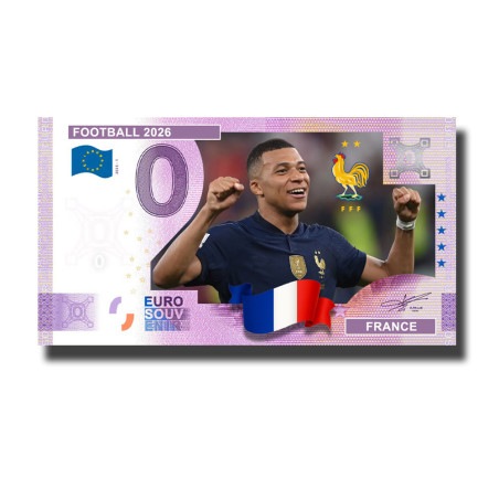 0 Euro Souvenir Banknote Football 2026 France Custom Colour