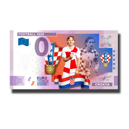 0 Euro Souvenir Banknote Football 2026 Croatia Custom Colour
