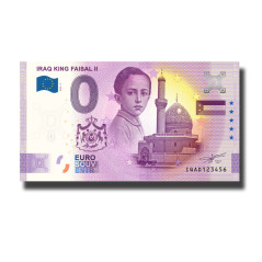 0 Euro Souvenir Banknote Iraq King Faisal II Iraq IQAD 2026-2