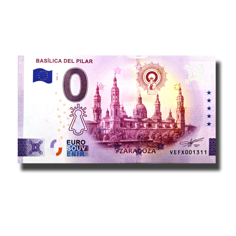 0 Euro Souvenir Banknote Basilica del Pilar Spain VEFX 2025-3
