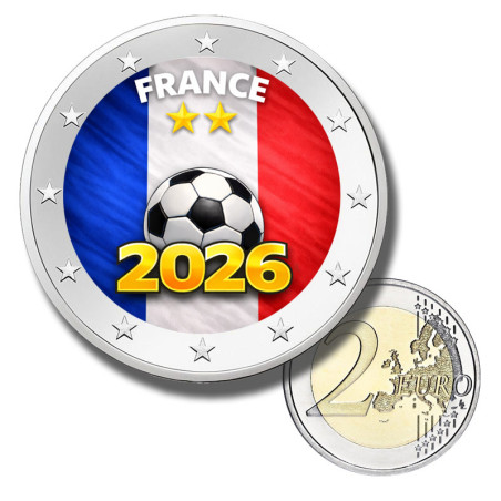 2 Euro Coloured Coin France Football 2026