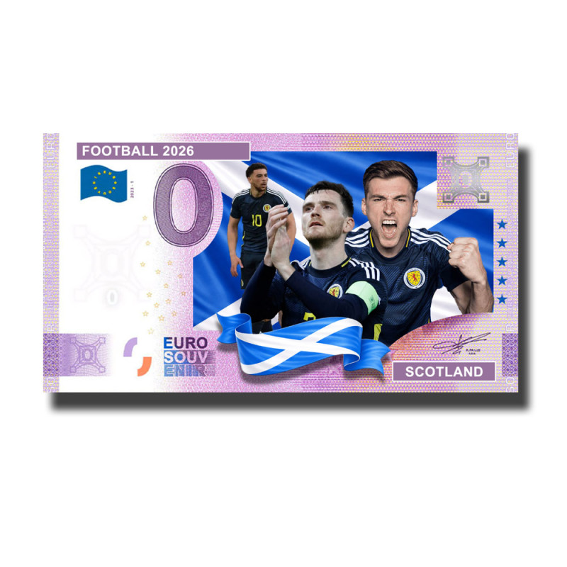 0 Euro Souvenir Banknote Football 2026 Scotland Custom Colour
