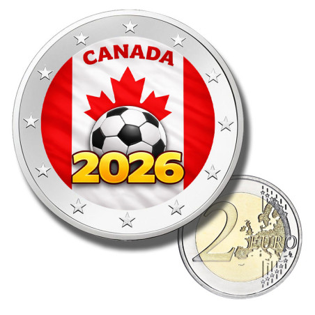 2 Euro Coloured Coin Canada Football 2026