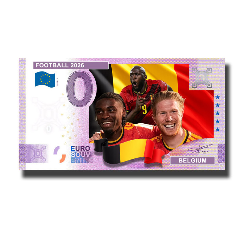0 Euro Souvenir Banknote Football 2026 Belgium Custom Colour 0 Euro Souvenir Banknote Football 2026 Belgium Custom Colour