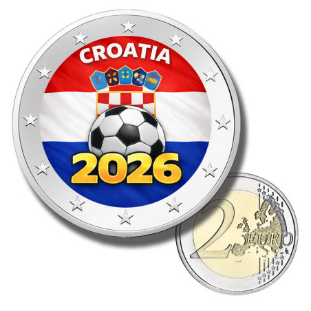 2 Euro Coloured Coin Croatia Football 2026